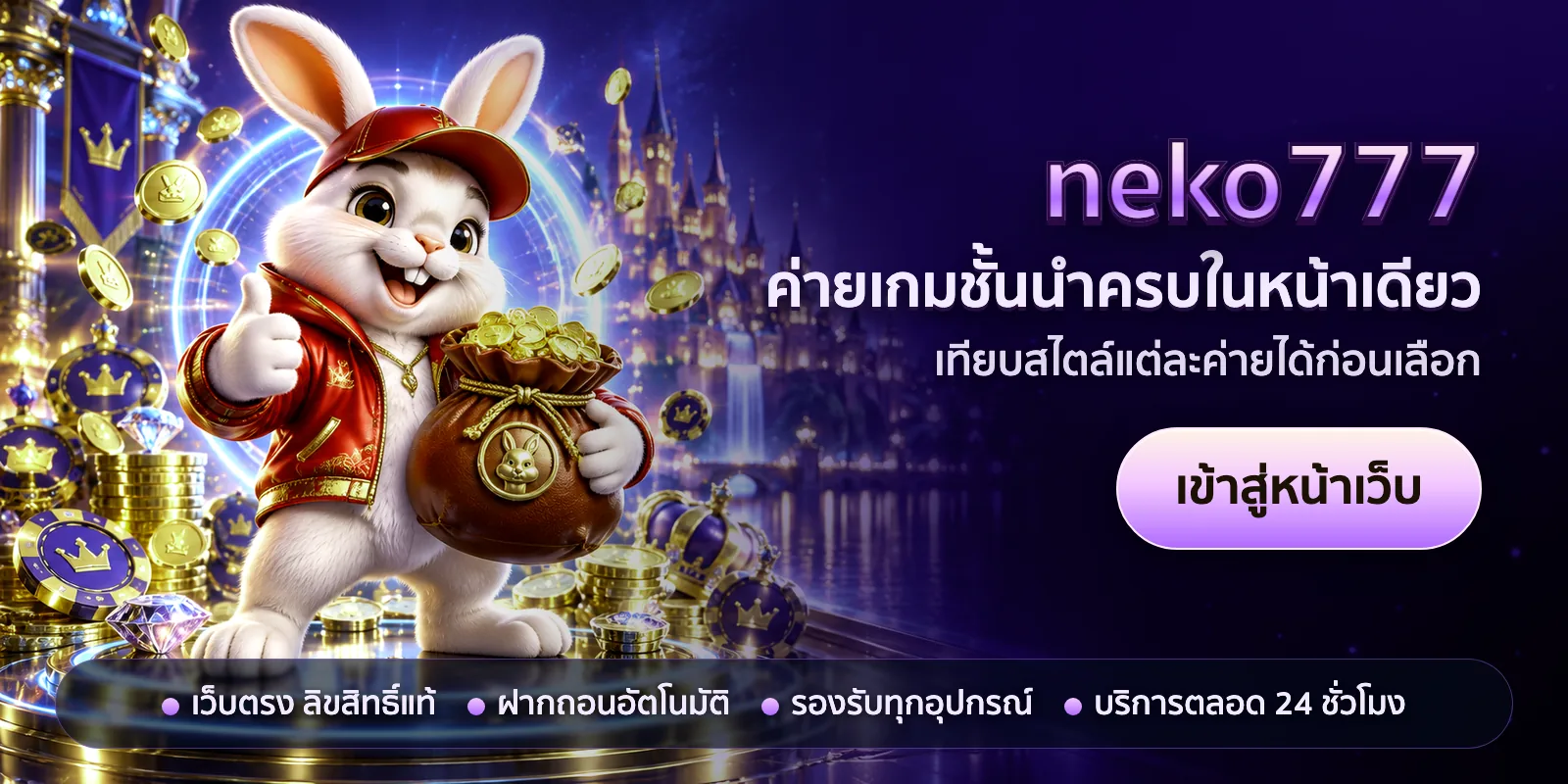 ภาพหัวเรื่องของ neko777 ชุดที่ 3 — ค่ายเกมชั้นนำครบในหน้าเดียว